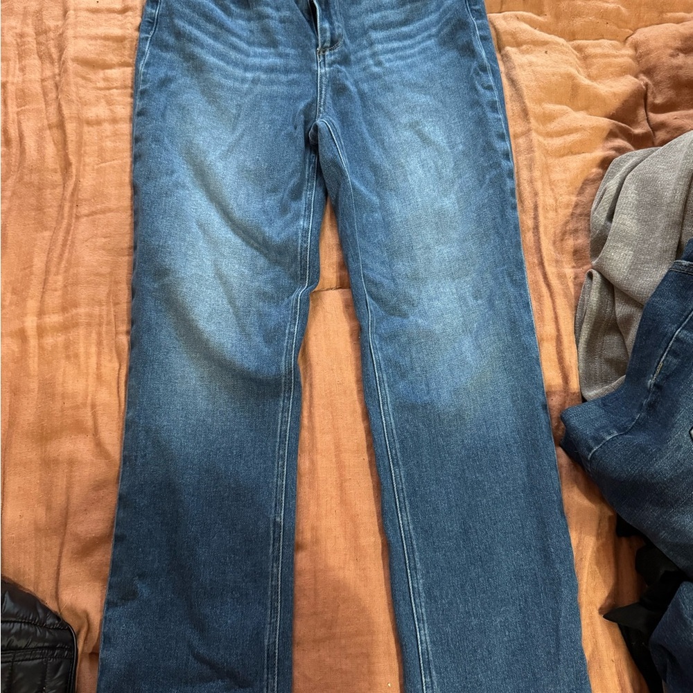 PAIGE Women's Medium Blue Straight-Leg Jeans